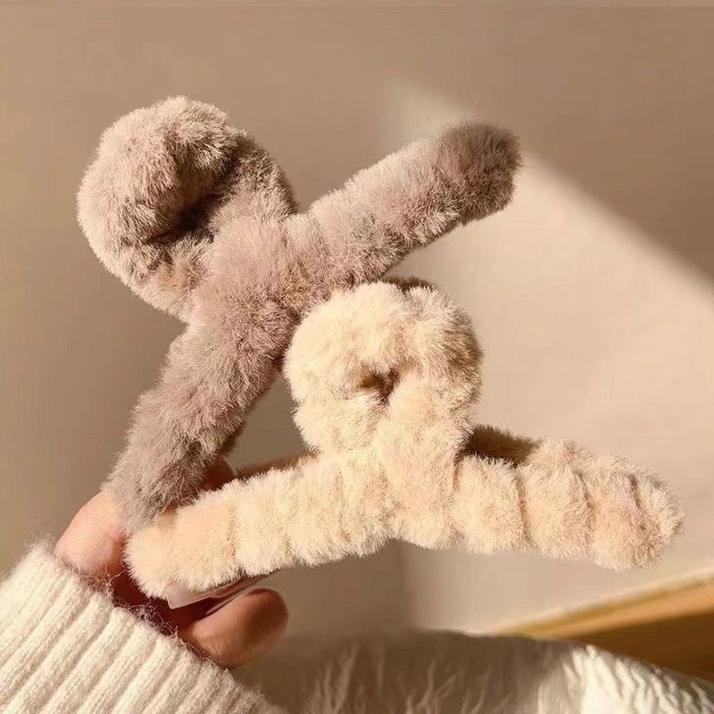Pack x12u broche para cabello peluche 11cm