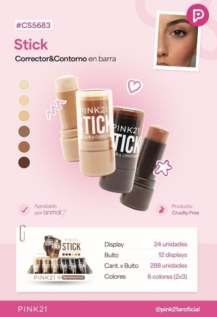 CONTORNO + CORRECTOR MULTIUSO PINK 21