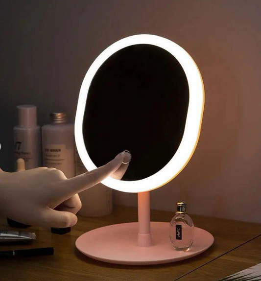 Espejo con luz led forma ovalada