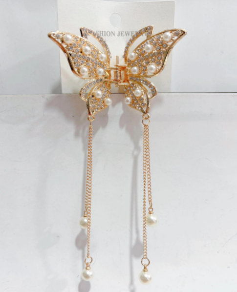 Broche con glitter mariposas