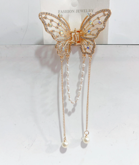 Broche con glitter mariposas