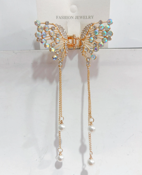 Broche con glitter mariposas