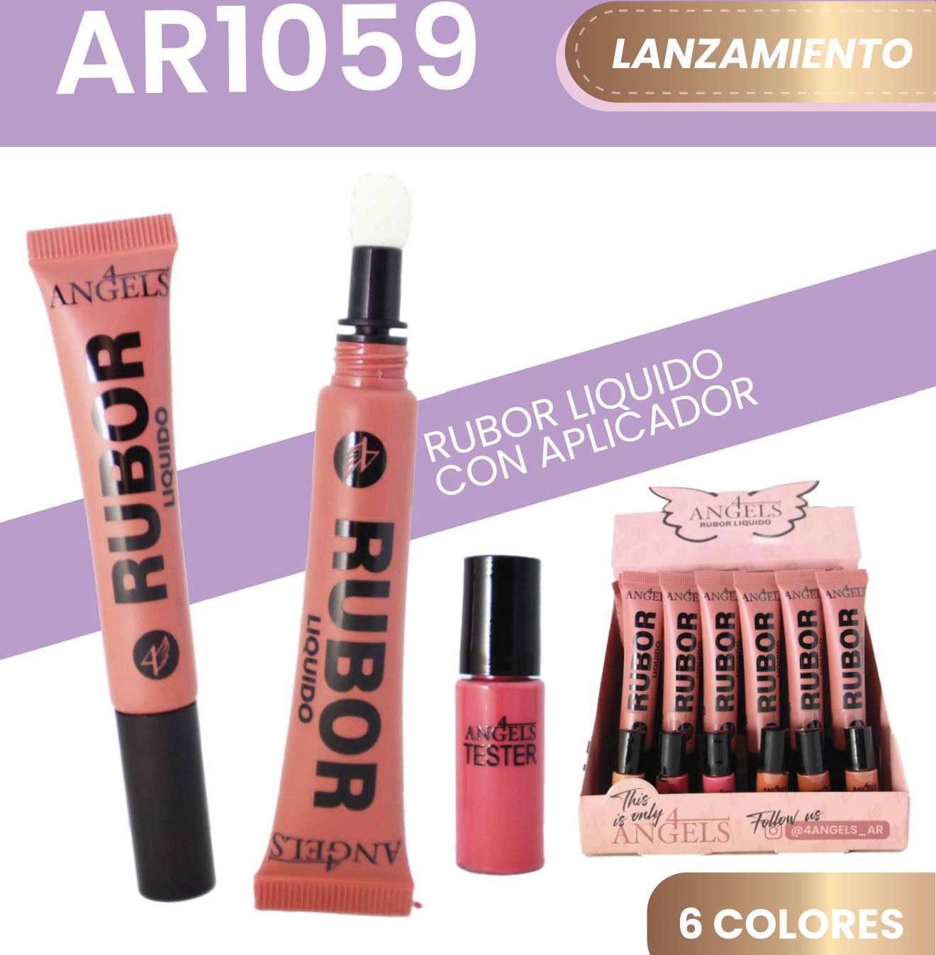RUBOR LIQUIDO CON APLICADOR 4ANGELS