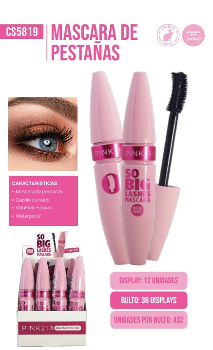 CAJA X 12U MASCARA DE PESTAÑA PINK21 CS5819
