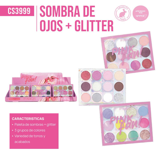 CAJA X 24U SOMBRA DE OJOS + GLITTER PINK21 CS3999