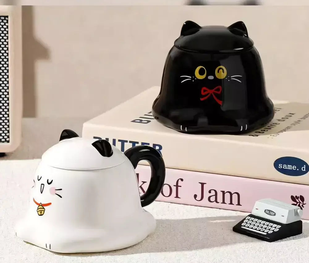 Taza Forma Gato Kawaii con Tapa