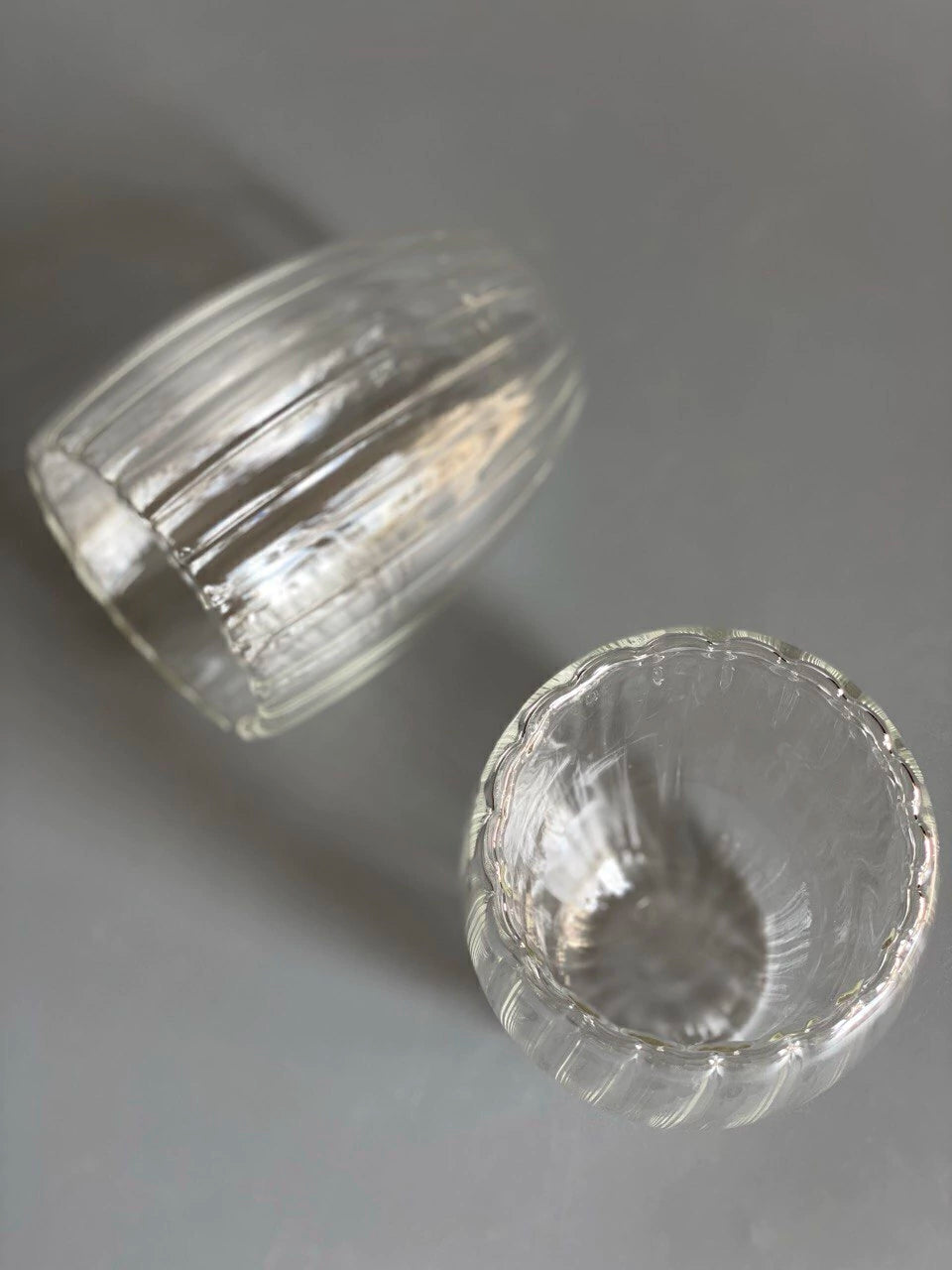 Vaso Doble Vidrio Rayado 350ML