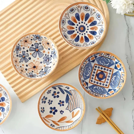 Set 4Pcs Bowl de Ceramica + Palitos Chinos 4Pares