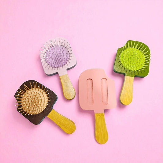 Cepillo Para Cabello de Madera Helado Mely