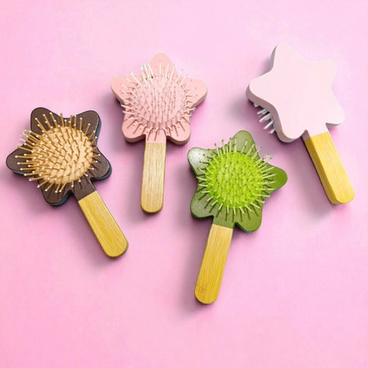 Cepillo Para Cabello de Madera Estrella Mely