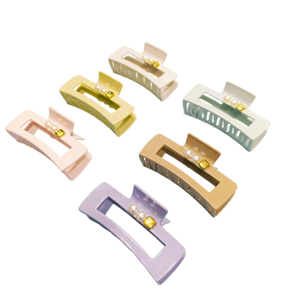 Pack x12u Broche de Pelo Rectangular con Dije