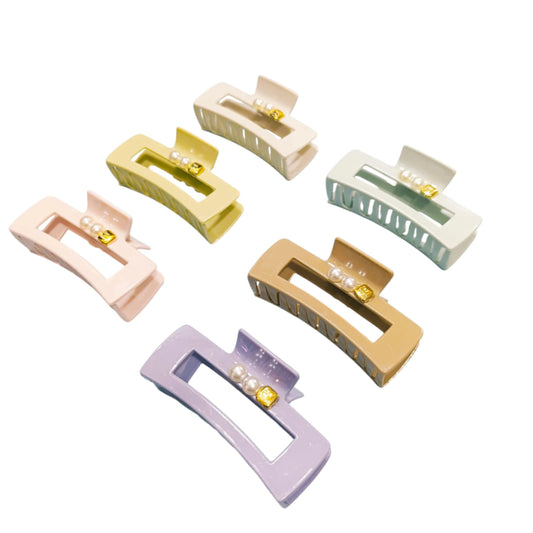 Pack x12u Broche de Pelo Rectangular con Dije