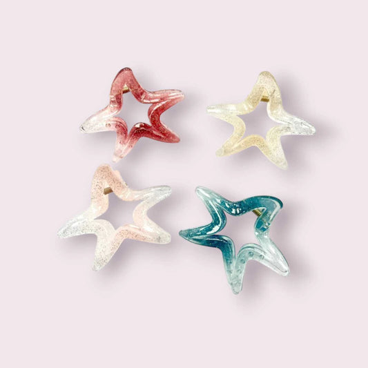 Pack Broche de Pelo Transparente Estrella x12pcs