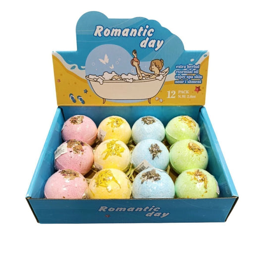 Pack x12u Bomba de Baño Efervescente con Flores Secas