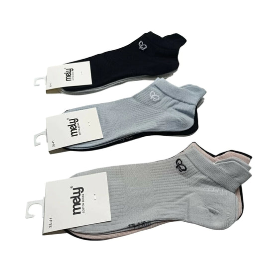 Medias Soquete Mujer 3 Pares Size: 36-41