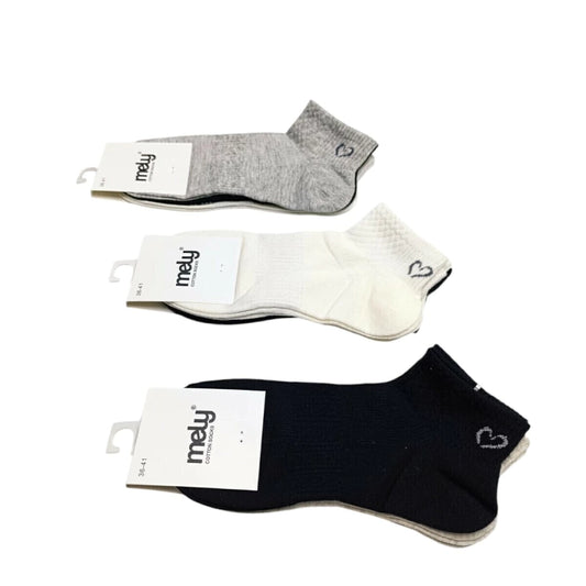 Medias Soquete Mujer Corazon 3 Pares Size:36-41