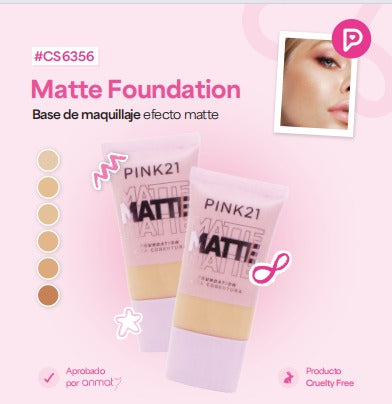 Base de maquillaje efecto matte Pink 21