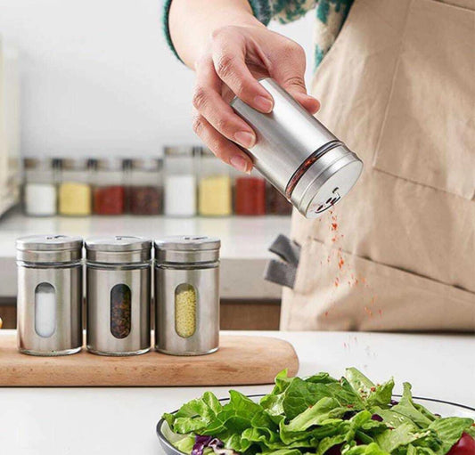 Frasco de Vidrio para Condimento Acero