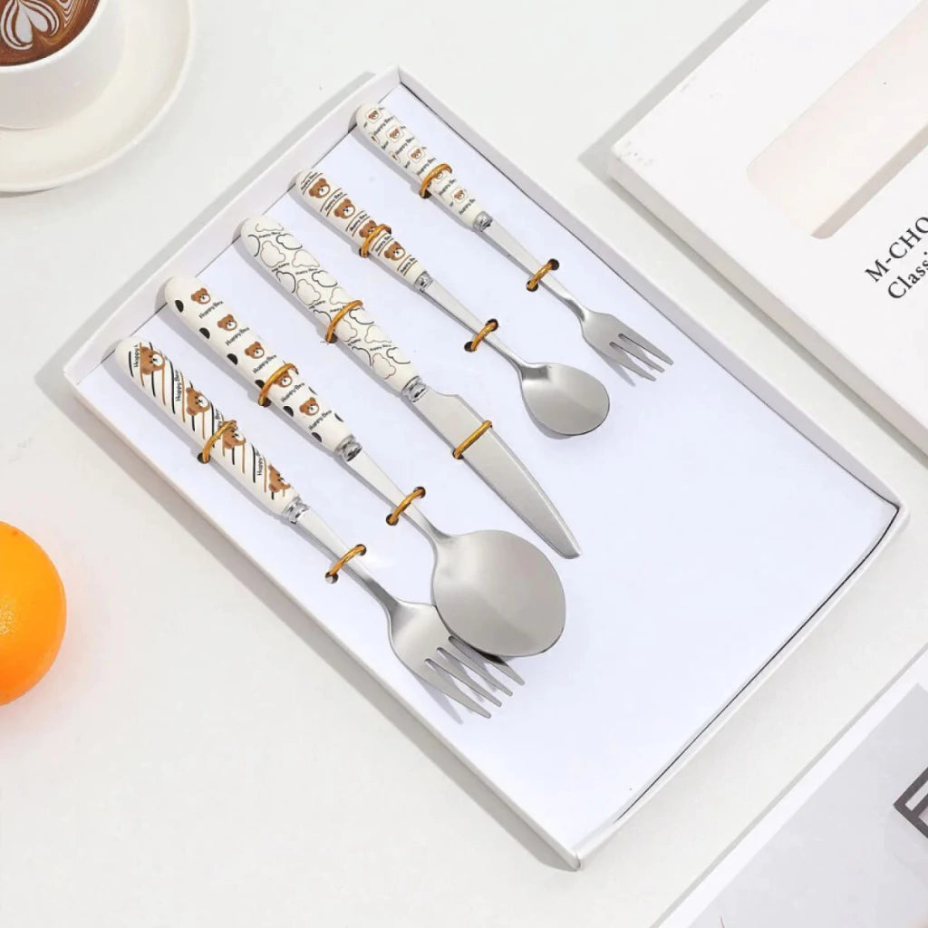 Set de Cubiertos con Dibujo de Oso 5Pcs