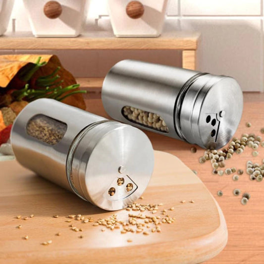 Frasco de Vidrio para Condimento Acero