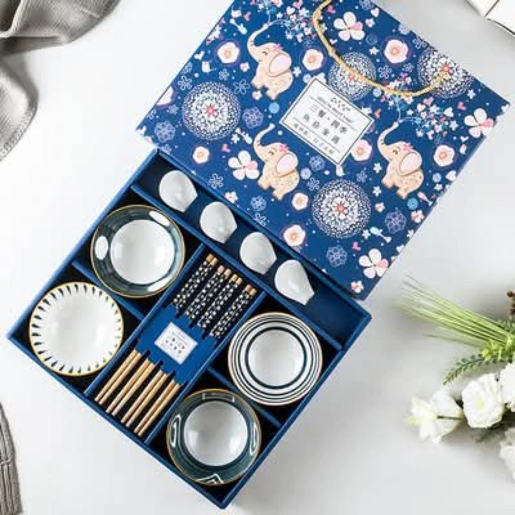 Set de Bowl+ Cucharon+Palitos 12Pcs