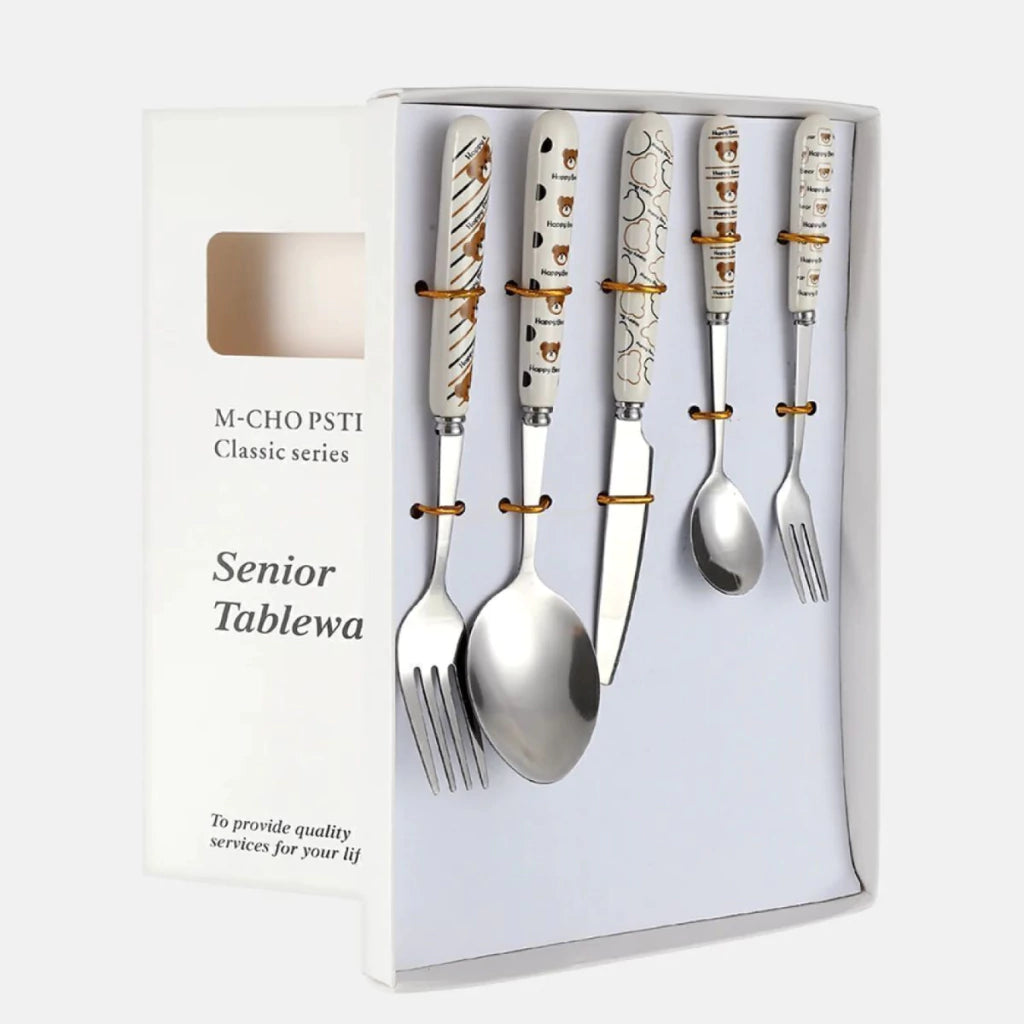 Set de Cubiertos con Dibujo de Oso 5Pcs