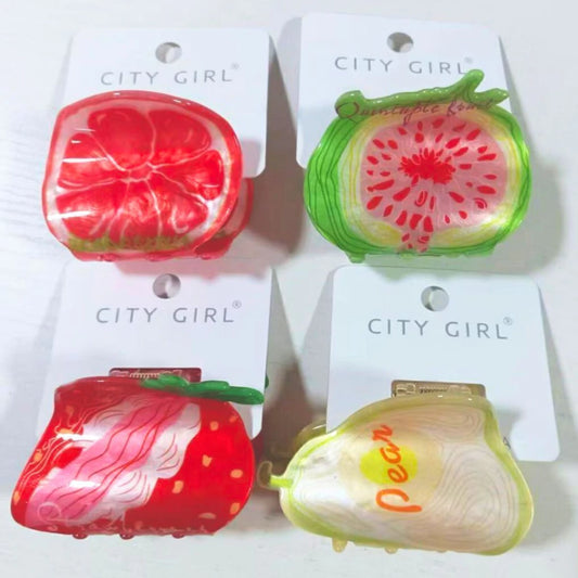 PACK X12U Broche Para Cabello de Frutas CITY GIRL