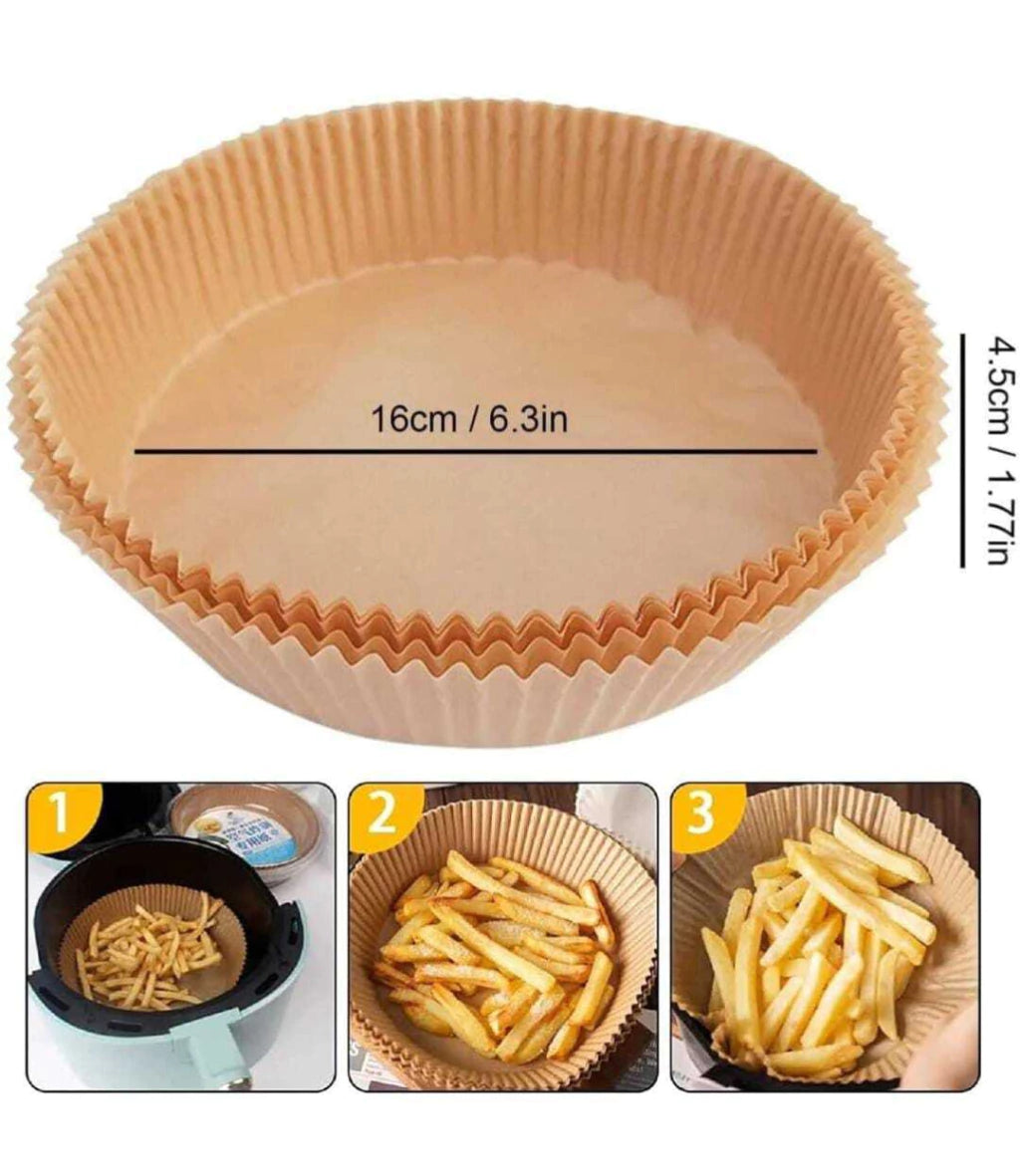 Papel para Freidora de Aire Redondo 100pcs 16cm