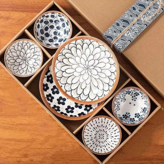 Set de Bowl de Ceramica + Platos 6Pcs