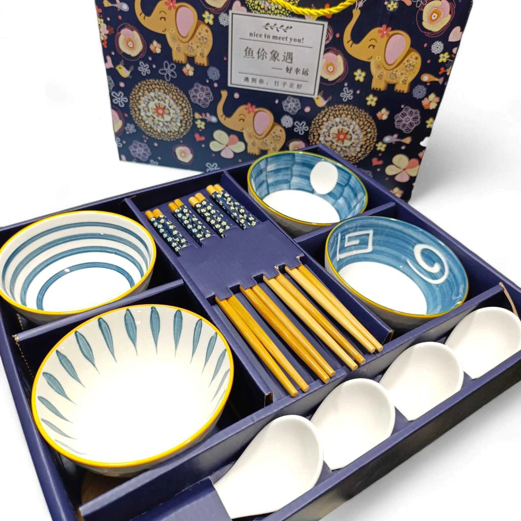 Set de Bowl+ Cucharon+Palitos 12Pcs