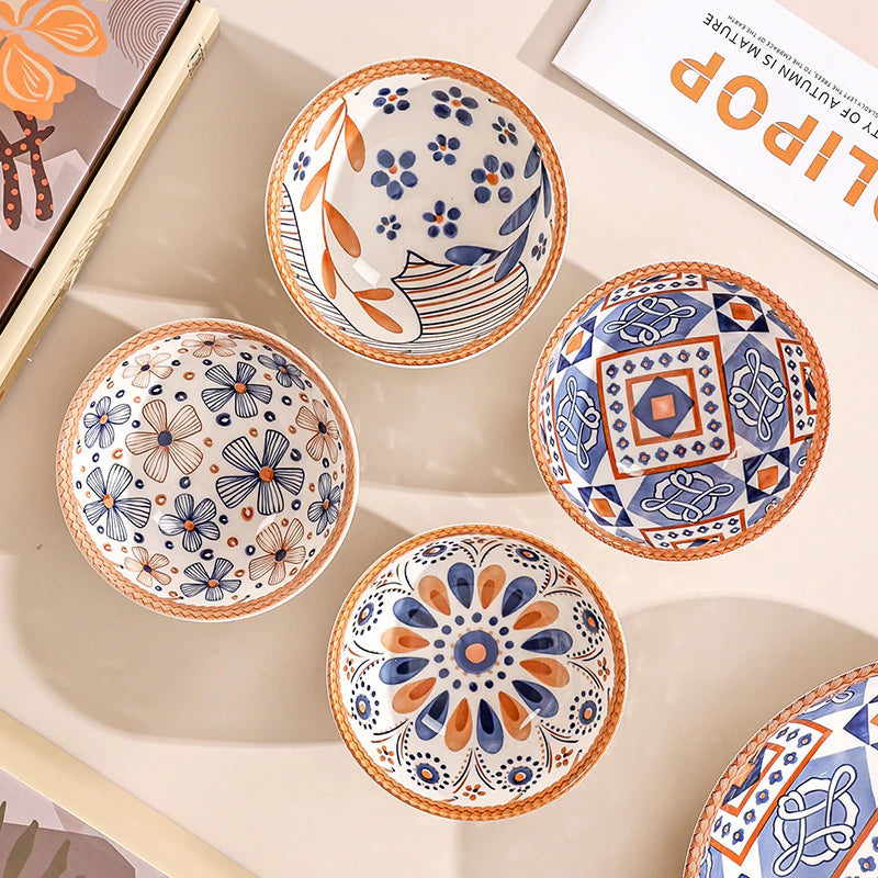 Set 4Pcs Bowl de Ceramica + Palitos Chinos 4Pares