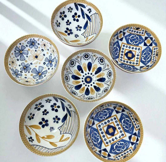 Set 6Pcs Bowl de Ceramica + Palitos Chinos 6 Pares