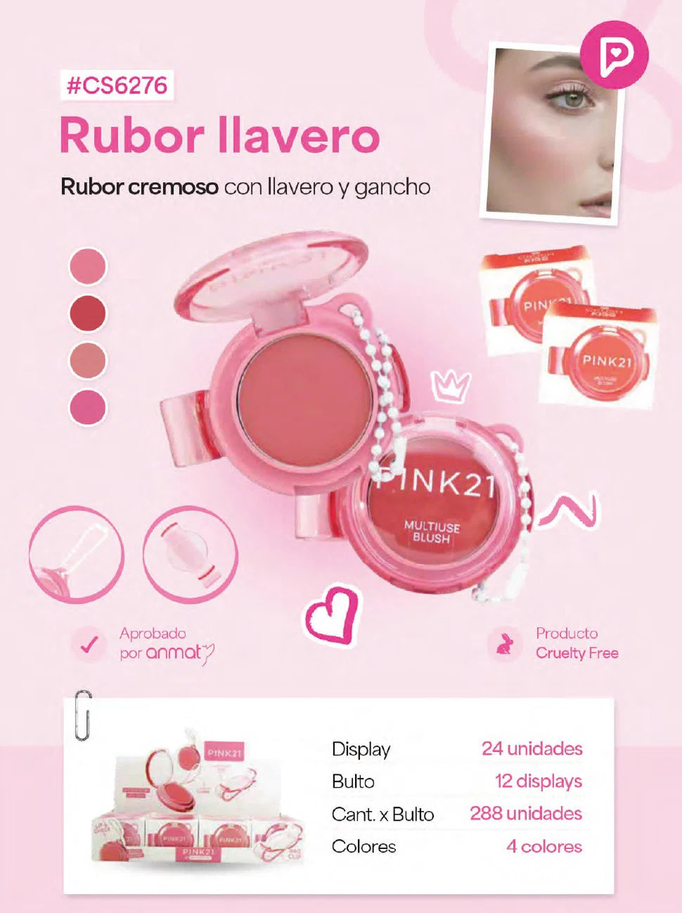 RUBOR EN CREMA PINK21