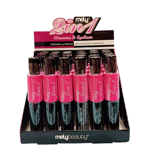 CAJA X24U MÁSCARA DE PESTAÑAS Y DELINEADOR 2 EN 1 GO GIRL! MELY