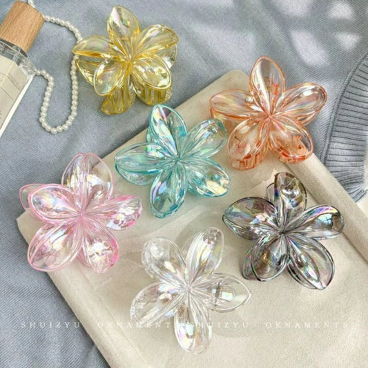 Pack x12u Broches de Pelo Flor Bali Translucido