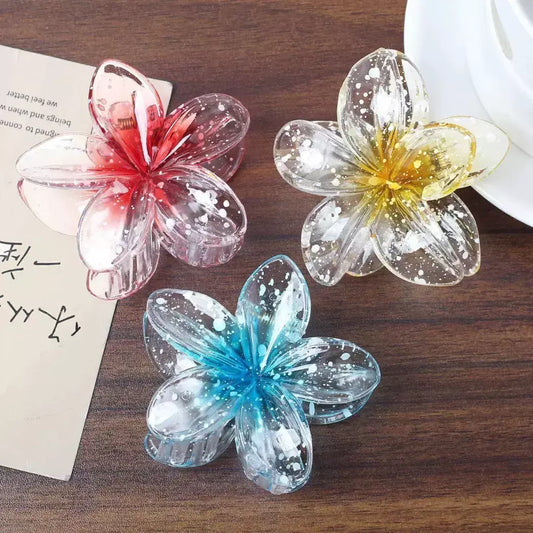 Pack x12u Broche de Pelo Flor Bali Translucido Degrade Lunar