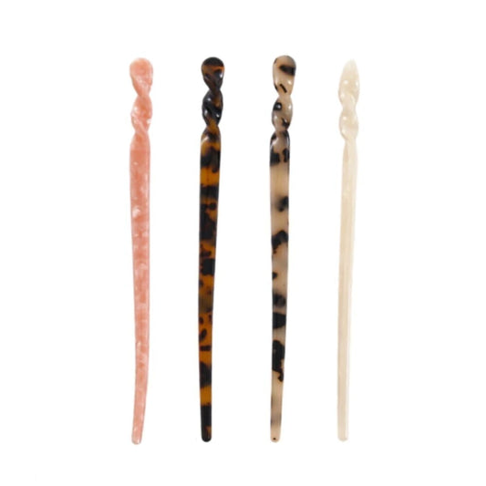 Pack x12u Palito para el Cabello de Resina Ondulado