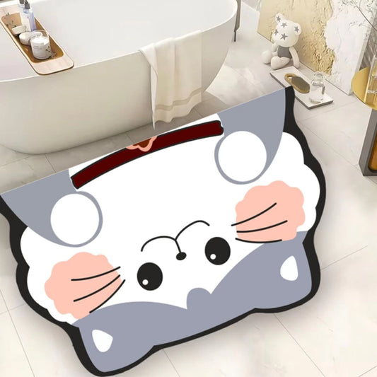 Alfombra Antideslizante Gatito Kawaii