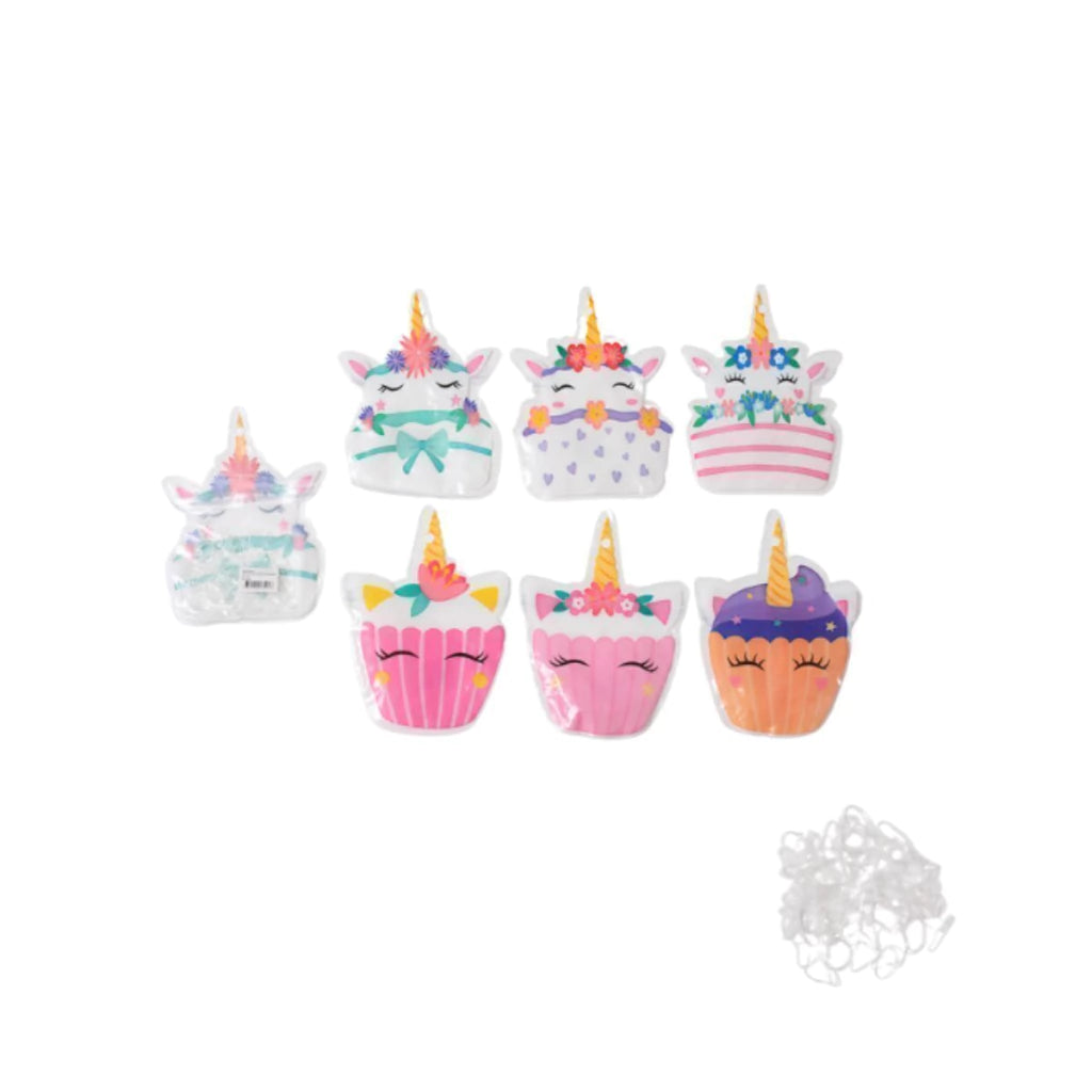 Pack x12u Gomita de Pelo Postre Unicornio Transparente