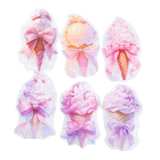 Pack x12u Gomita de Pelo Cono de Helado Pastel