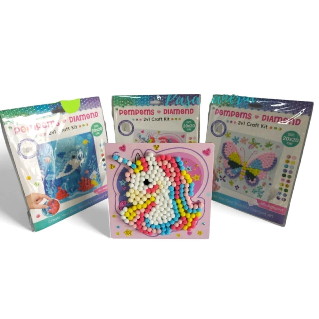 Kit DIY Diamond+Pompones 20x20cm