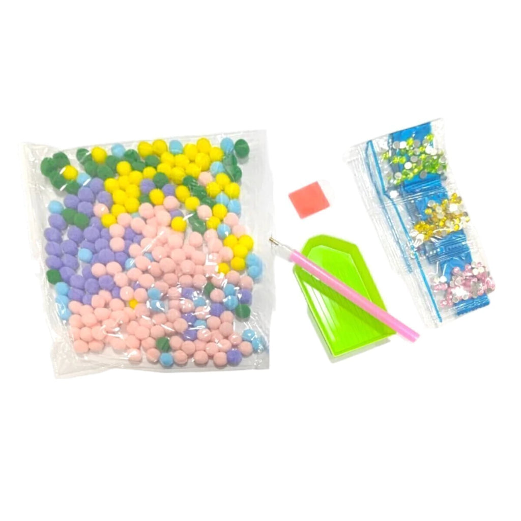 Kit DIY Diamond+Pompones 20x20cm