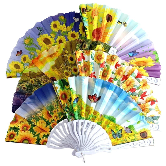 Abanico x12pcs diseño girasol