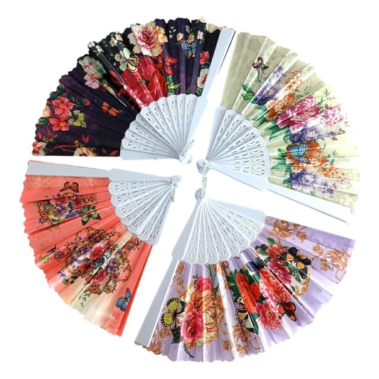 Abanico x12pcs colores flores