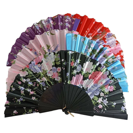 Abanico x12pcs colores flores