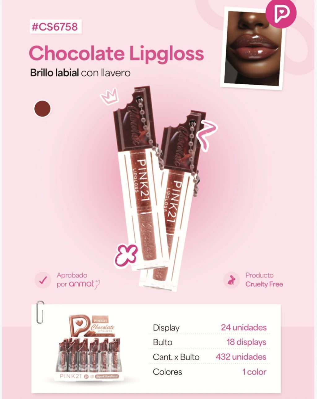 CHOCOLATE LIPGLOSS PINK21